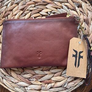 Frye Brown Leather Clutch Wristlet